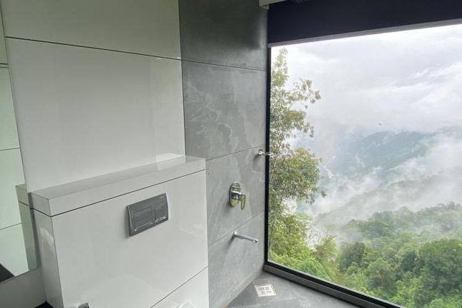 The valley seen from inside a villa